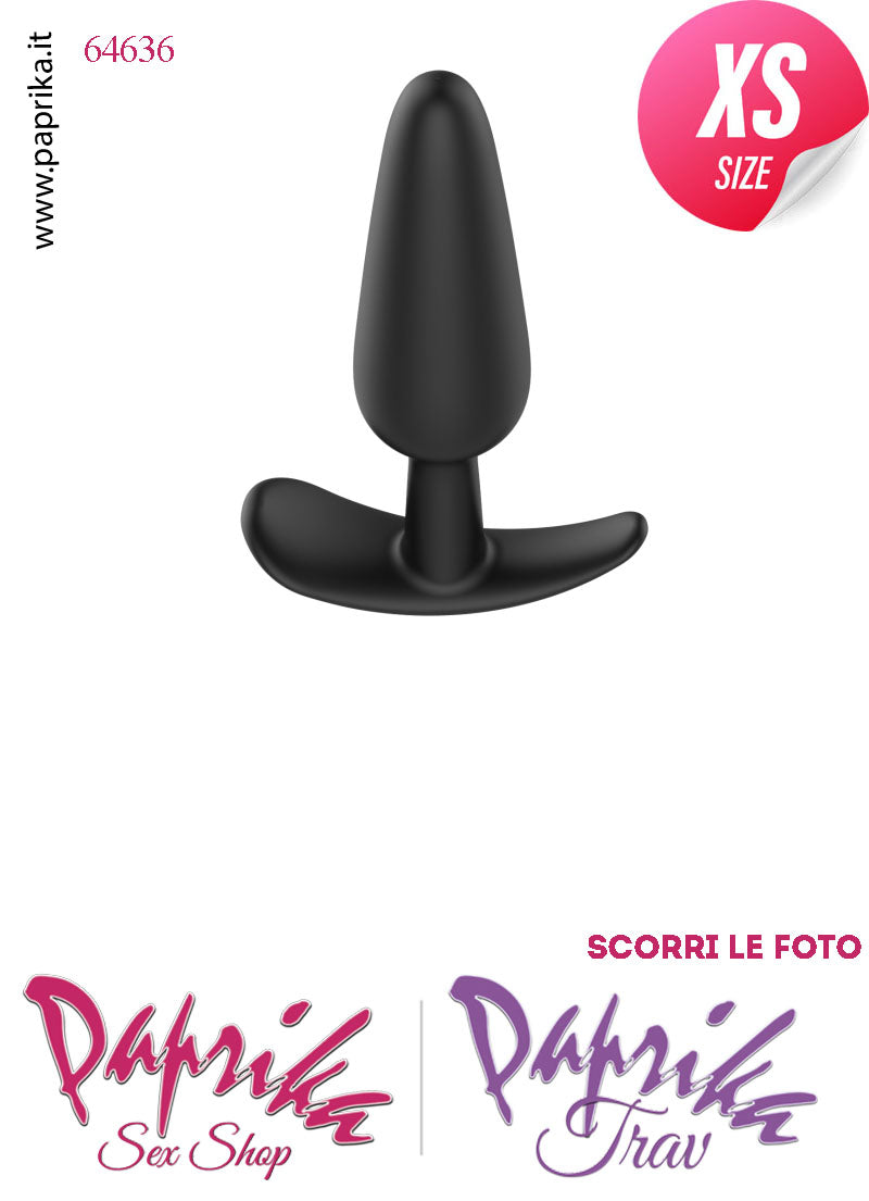 Kit Plug Anale ExtraSmall 8 cm Ø 22 Silicone Base Curva Non Vibrante e Lubrificante