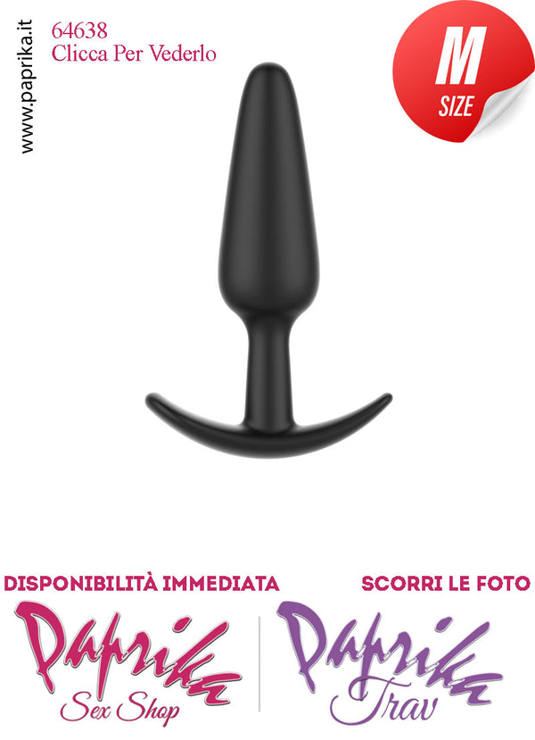 Plug Anale Medium 12 cm Ø 33 Silicone Base Curva Non Vibrante