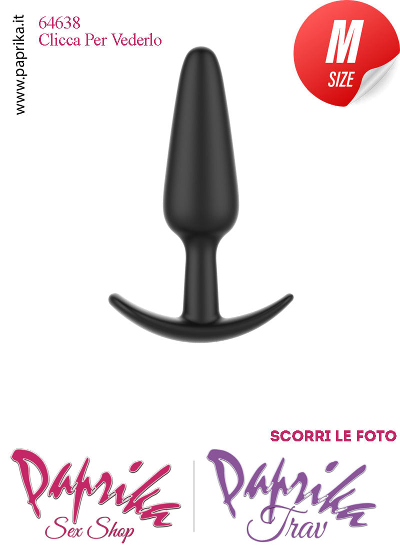 Plug Anale Medium 12 cm Ø 33 Silicone Base Curva Non Vibrante