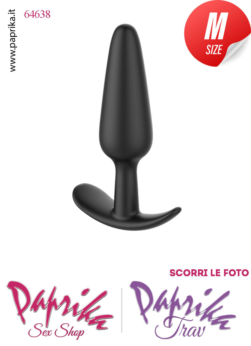 Kit Plug Anale Medium 12 cm Ø 33 Silicone Base Curva Non Vibrante e Lubrificante