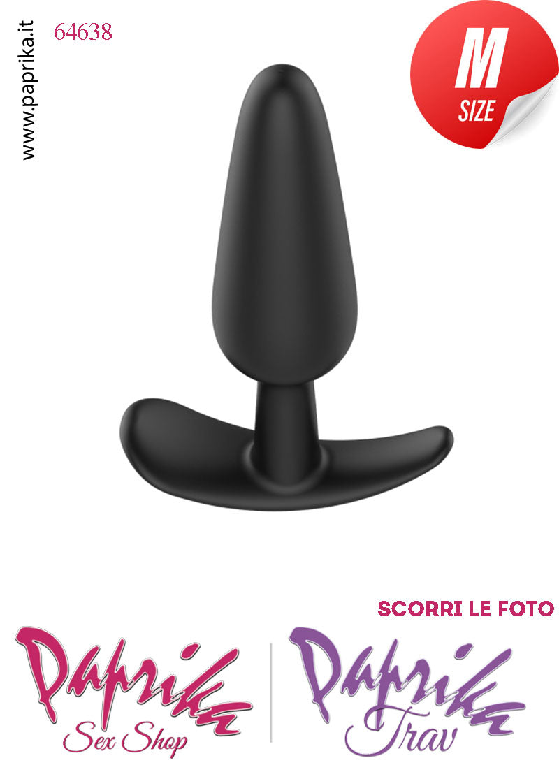 Kit Plug Anale Medium 12 cm Ø 33 Silicone Base Curva Non Vibrante e Lubrificante