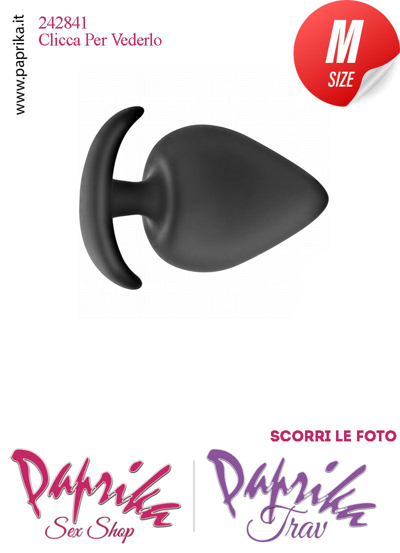 Plug Anale Medium 7 cm Ø 34 Silicone Vellutato Base Curva Non Vibrante