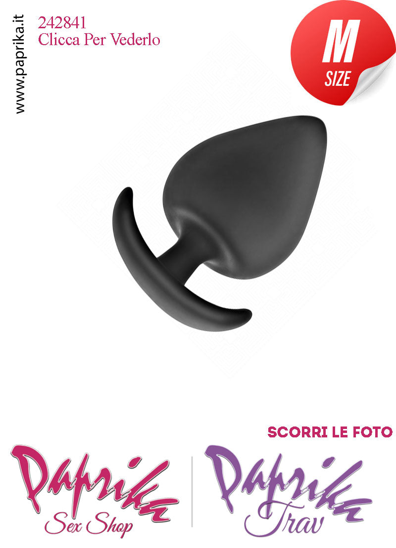 Plug Anale Medium 7 cm Ø 34 Silicone Vellutato Base Curva Non Vibrante