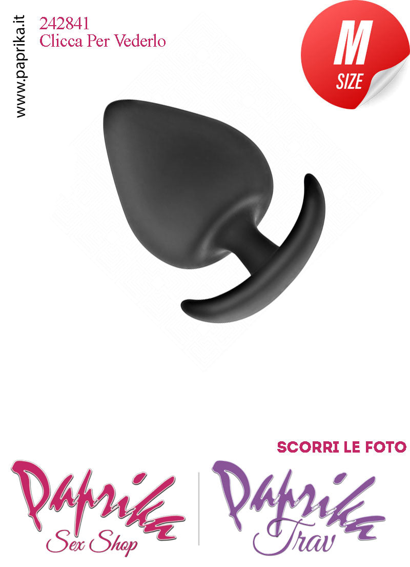 Plug Anale Medium 7 cm Ø 34 Silicone Vellutato Base Curva Non Vibrante