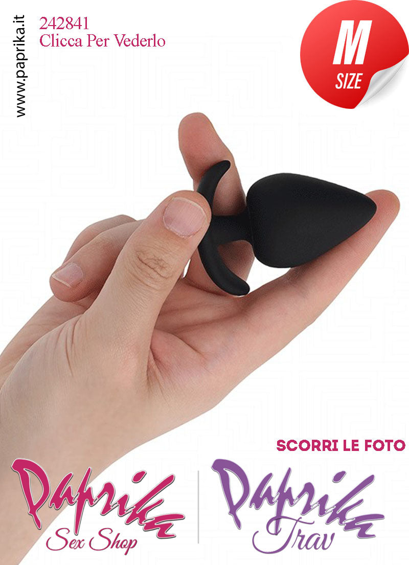Plug Anale Medium 7 cm Ø 34 Silicone Vellutato Base Curva Non Vibrante