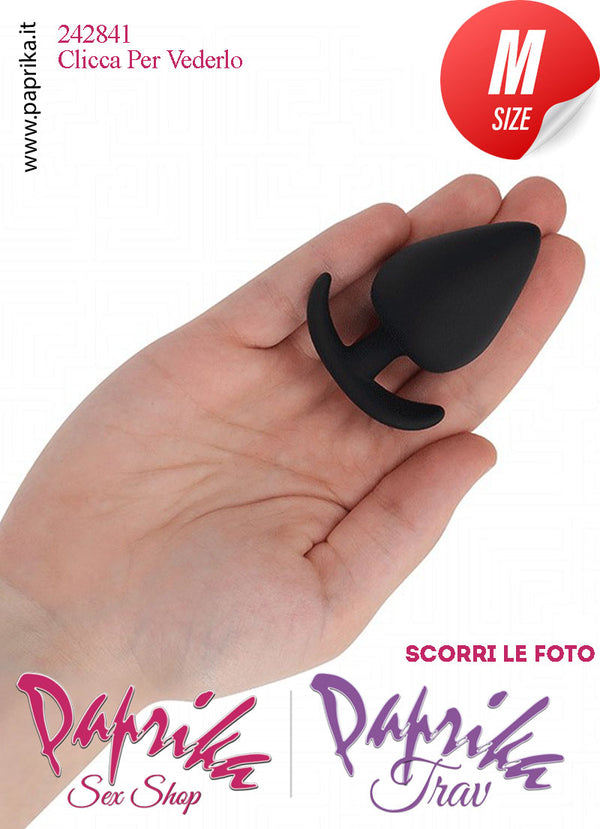 Plug Anale Medium 7 cm Ø 34 Silicone Vellutato Base Curva Non Vibrante