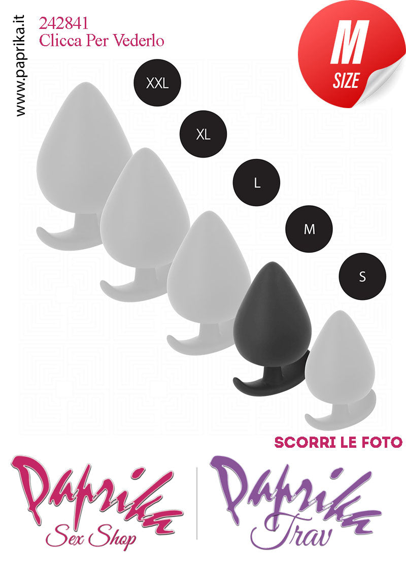 Plug Anale Medium 7 cm Ø 34 Silicone Vellutato Base Curva Non Vibrante