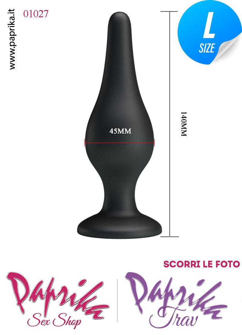 Plug Anale Unisex 14 cm Ø 45 Silicone Ventosa Non Vibrante