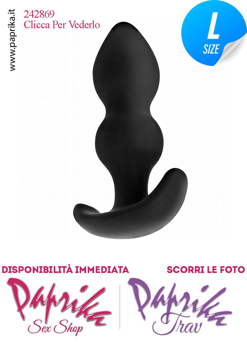 Plug Anale Large 2 Palline Silicone Non Vibrante 12 cm Ø 35 Base Curva