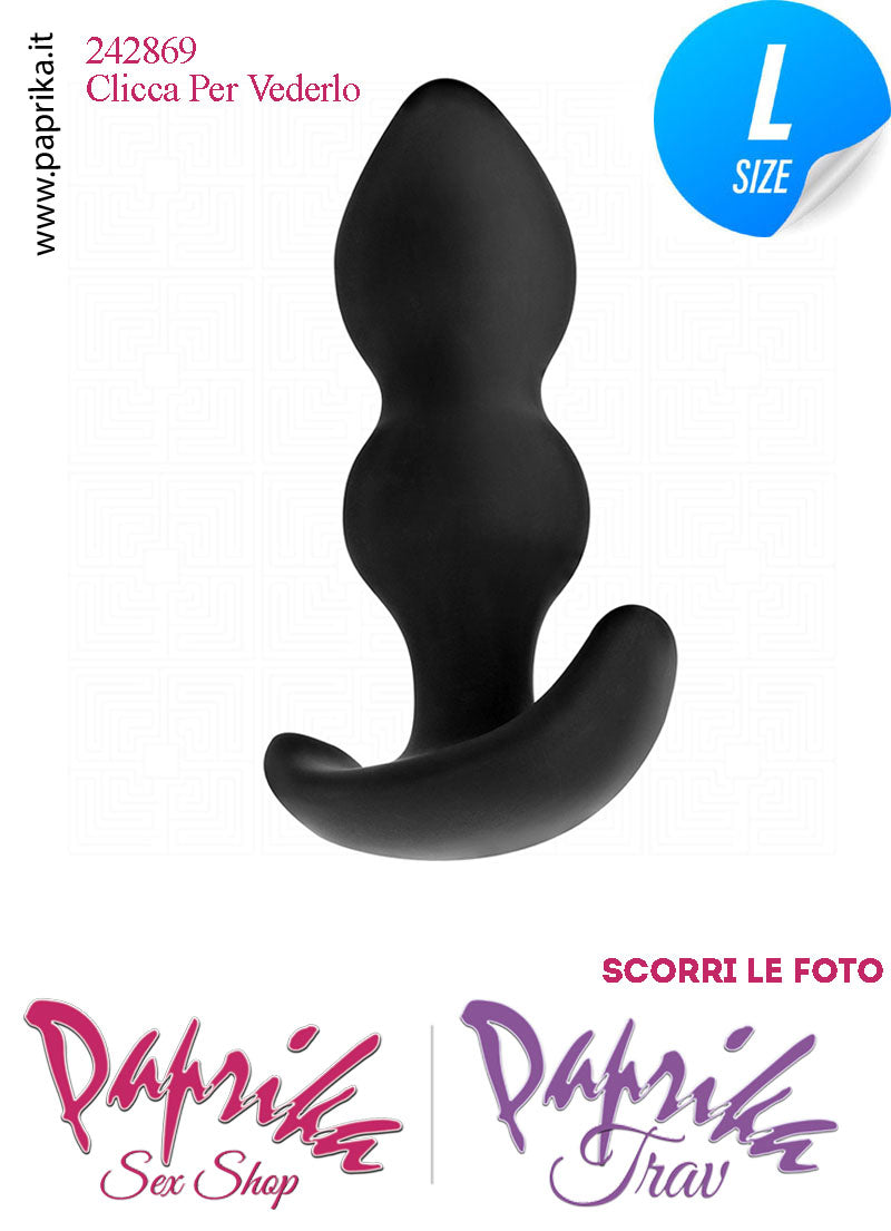 Plug Anale Large 2 Palline Silicone Non Vibrante 12 cm Ø 35 Base Curva