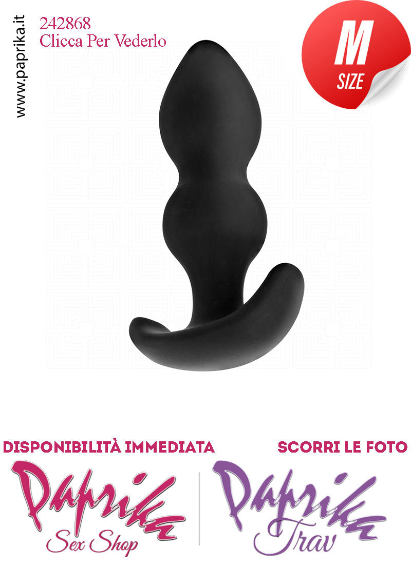 Plug Anale Medium 2 Palline Silicone Non Vibrante 10 cm Ø 29 Base Curva