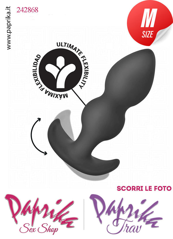 Plug Anale Medium 2 Palline Silicone Non Vibrante 10 cm Ø 29 Base Curva