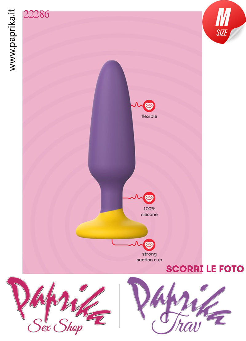 Plug Anale Medium 11 cm Ø 30 Silicone Ventosa Base Tonda Non Vibrante