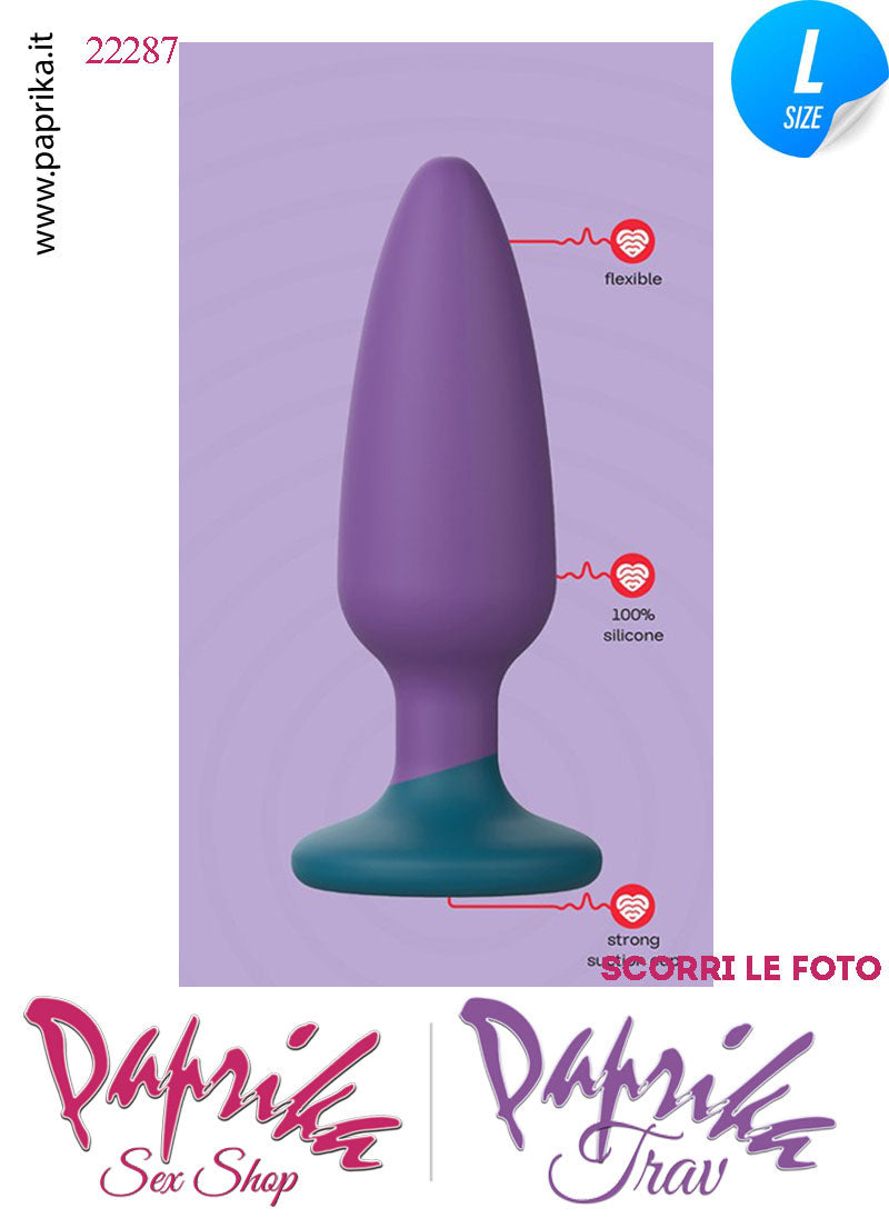 Plug Anale Large 13 cm Ø 40 Silicone Ventosa Base Tonda Non Vibrante