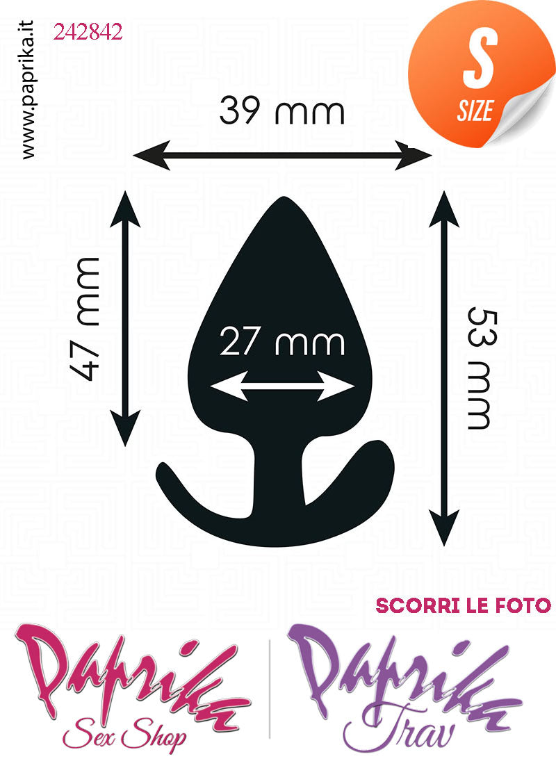 Plug Anale Small 5 cm Ø 27 Silicone Vellutato Base Curva Non Vibrante