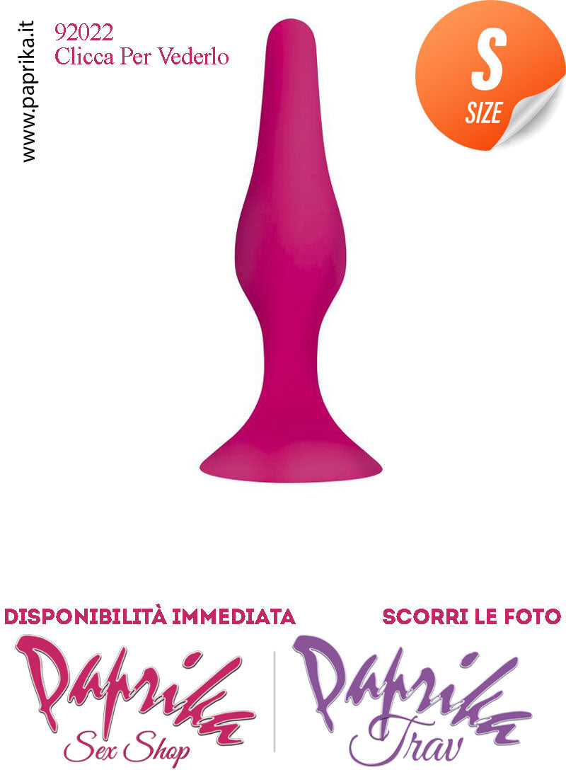 Plug Anale Small Rosa Silicone 9 cm Ø 12/26 Non Vibrante Ventosa