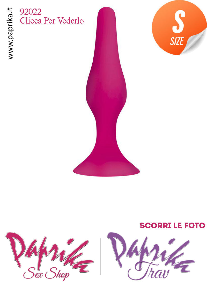 Plug Anale Small Rosa Silicone 9 cm Ø 12/26 Non Vibrante Ventosa