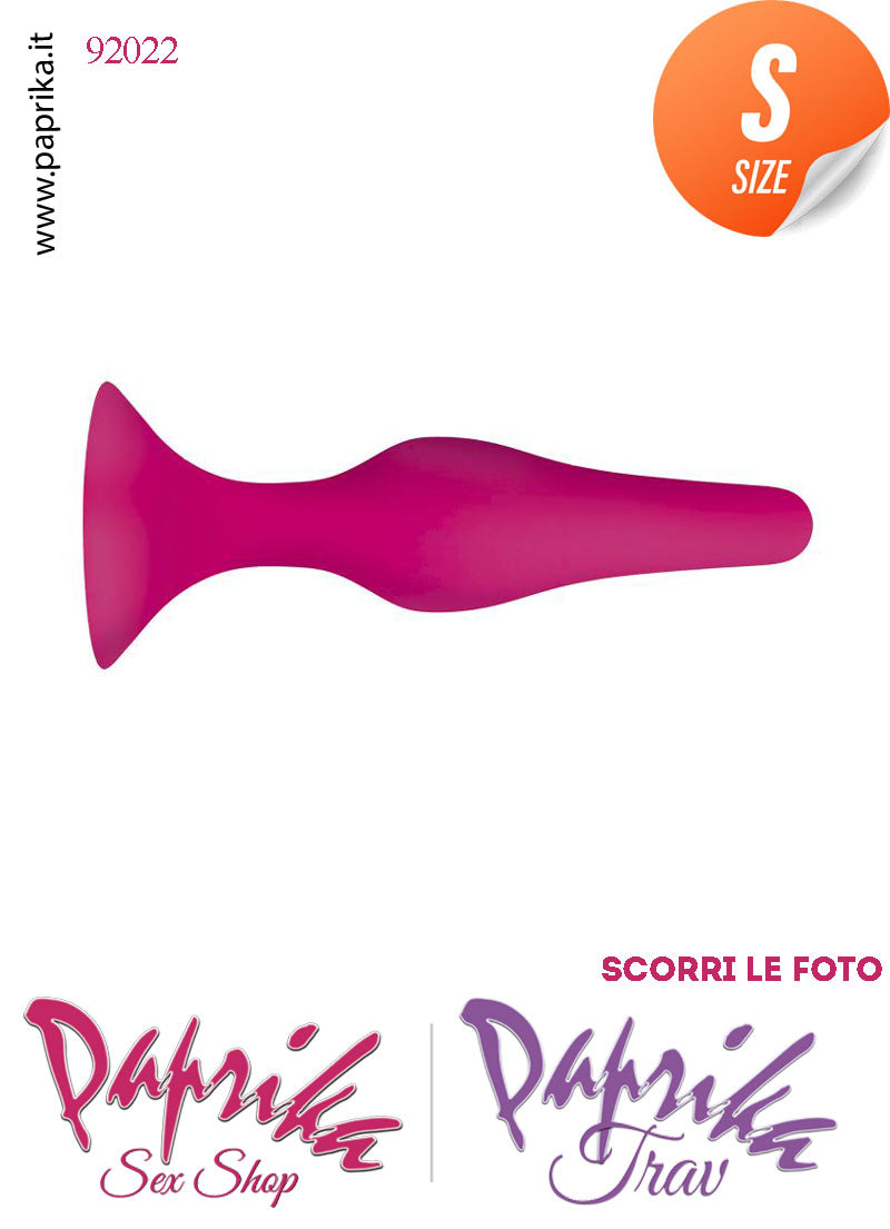 Plug Anale Small Rosa Silicone 9 cm Ø 12/26 Non Vibrante Ventosa