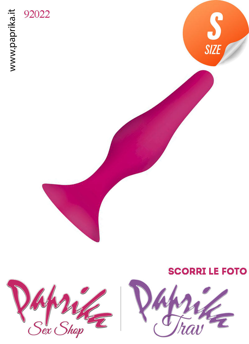 Plug Anale Small Rosa Silicone 9 cm Ø 12/26 Non Vibrante Ventosa