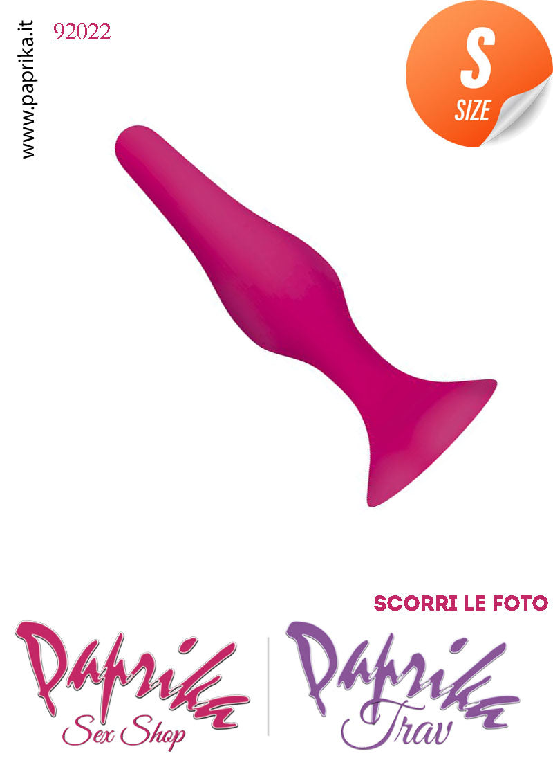 Plug Anale Small Rosa Silicone 9 cm Ø 12/26 Non Vibrante Ventosa