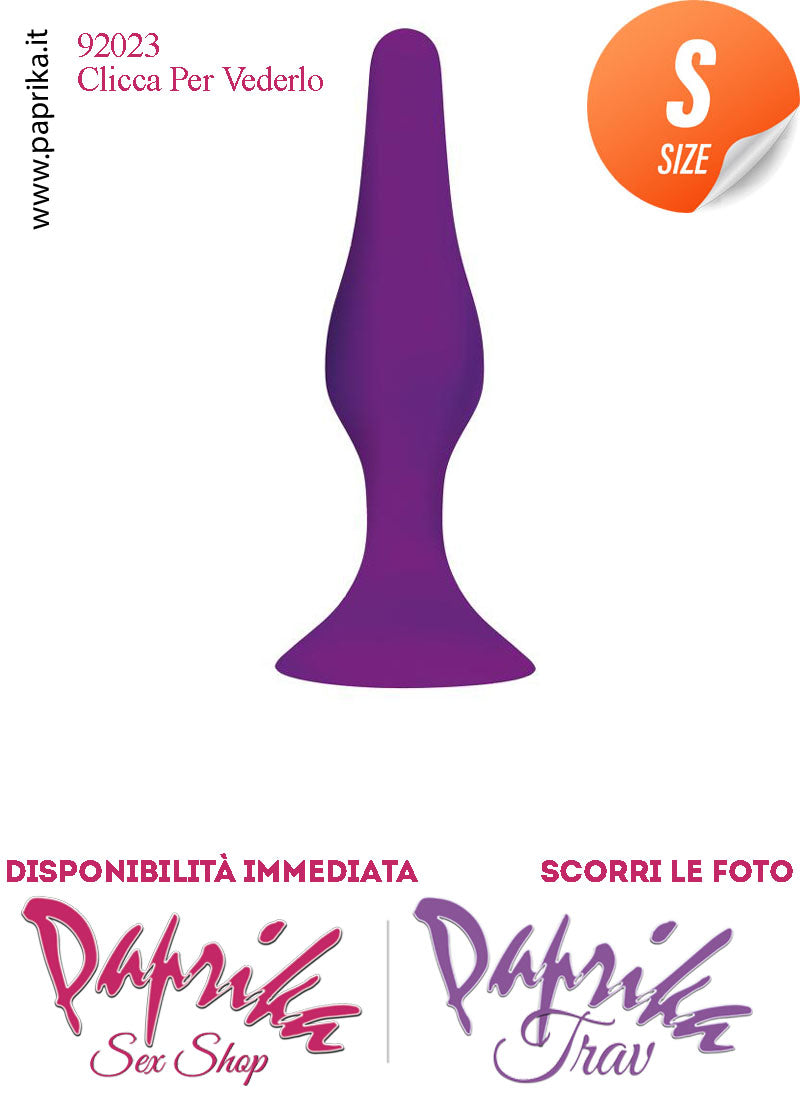 Plug Anale Small Viola Silicone 9 cm Ø 12/26 Non Vibrante Ventosa