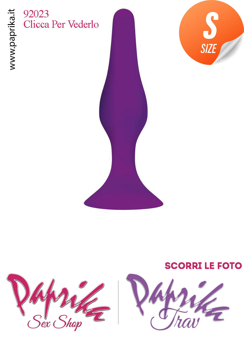 Plug Anale Small Viola Silicone 9 cm Ø 12/26 Non Vibrante Ventosa