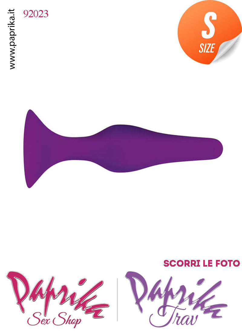 Plug Anale Small Viola Silicone 9 cm Ø 12/26 Non Vibrante Ventosa