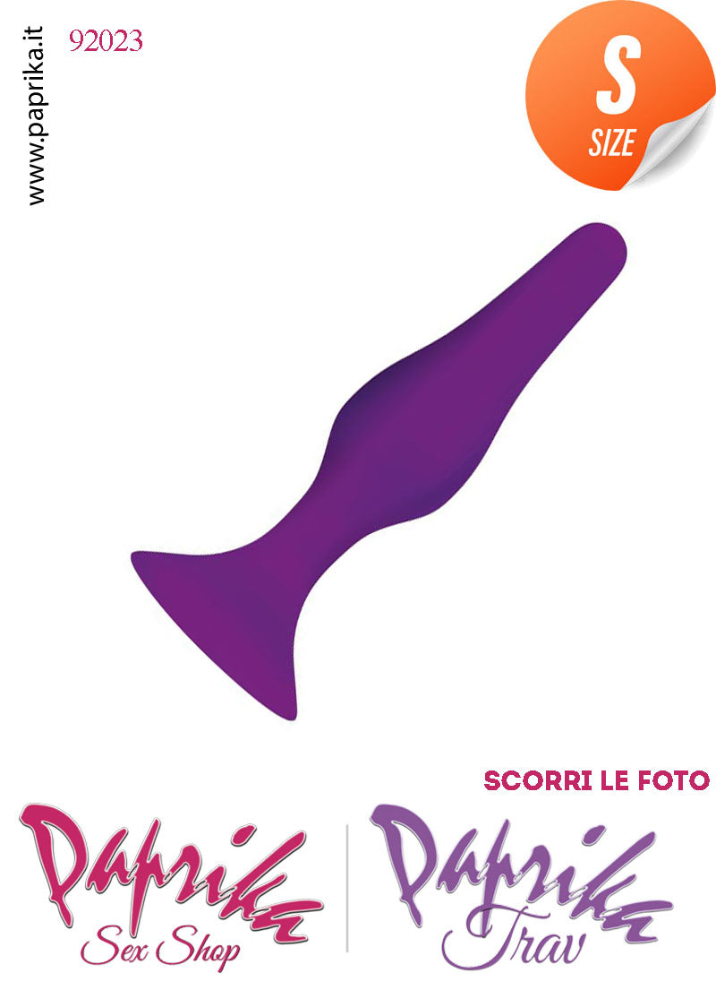 Plug Anale Small Viola Silicone 9 cm Ø 12/26 Non Vibrante Ventosa
