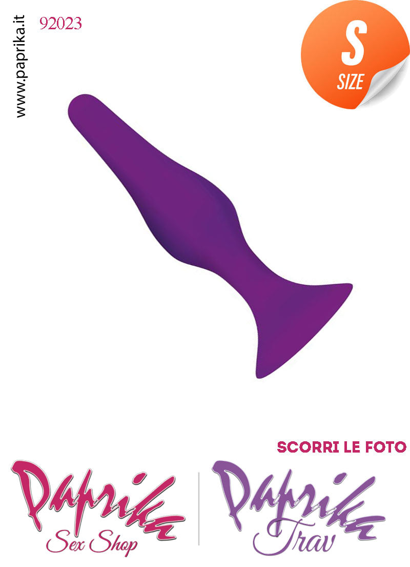 Plug Anale Small Viola Silicone 9 cm Ø 12/26 Non Vibrante Ventosa