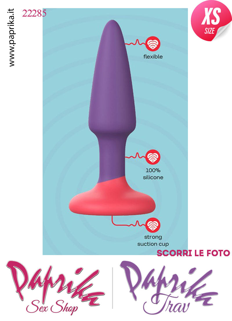 Plug Anale Extra Small 9 cm Ø 19 Silicone Ventosa Base Tonda Non Vibrante