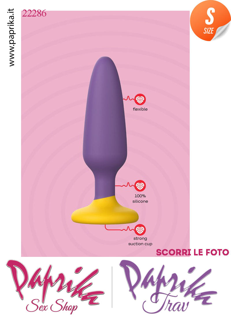 Plug Anale Small 11 cm Ø 23 Silicone Ventosa Base Tonda Non Vibrante