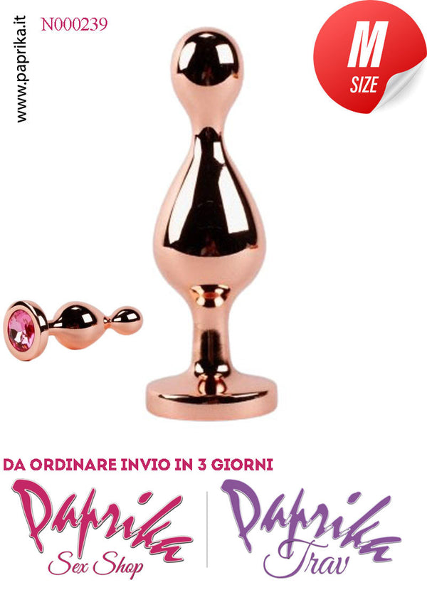 Plug Palline Anali Gioiello Sagomate Unisex 2 Sfere Medium 12 cm Ø 34 Alluminio