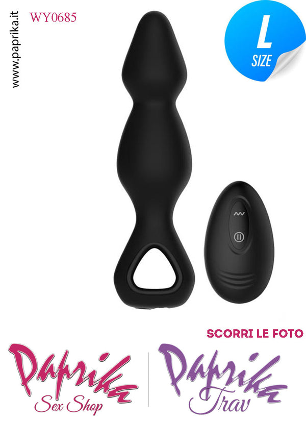 Plug Anale 2 Palline Large Rotante 12 cm Ø 35/40 Silicone Passante Dito