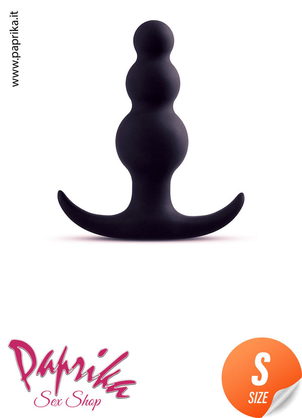 Plug Anale Unisex 3 Palline Silicone 7 cm Ø 15/19/26 Base Curva