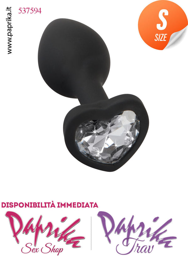 Plug Anale Piccolo Silicone Gioiello Cuore Trasparente
