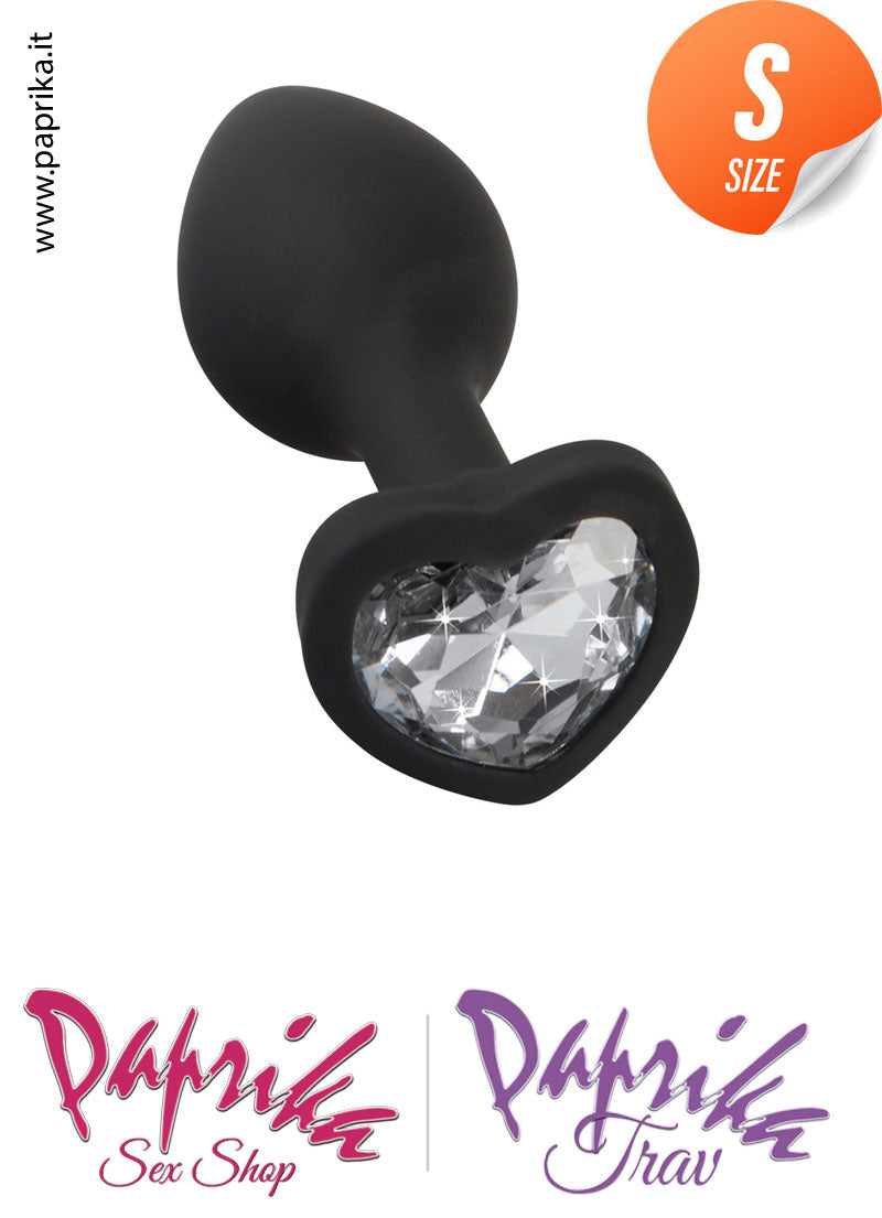 Plug Anale Piccolo Silicone Gioiello Cuore Trasparente