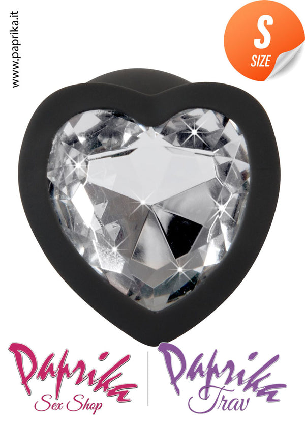 Plug Anale Piccolo Silicone Gioiello Cuore Trasparente