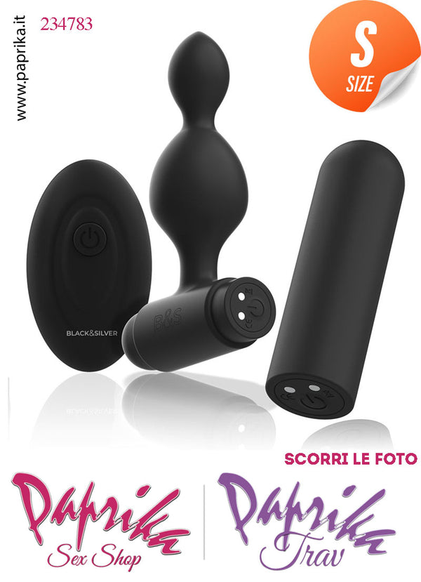 Plug Anale 2 Palline Telecomandato Bullet Vibrante 8 cm Ø 18/29 Silicone