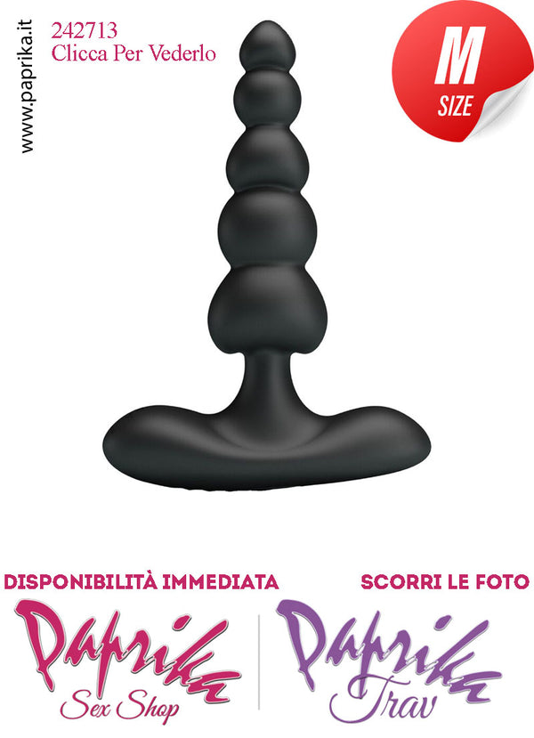Palline Anali Plug Unisex Silicone 12cm Ø 15/31 Vibrante Base Curva