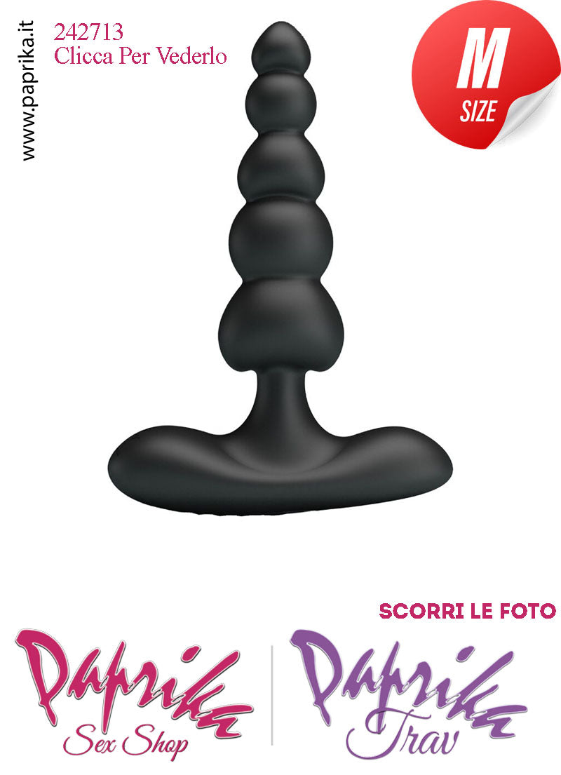 Palline Anali Plug Unisex Silicone 12cm Ø 15/31 Vibrante Base Curva
