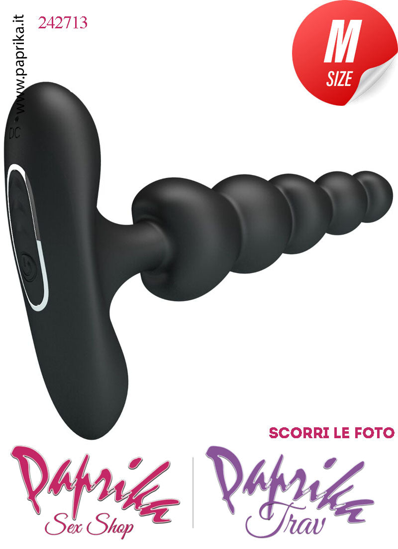 Palline Anali Plug Unisex Silicone 12cm Ø 15/31 Vibrante Base Curva