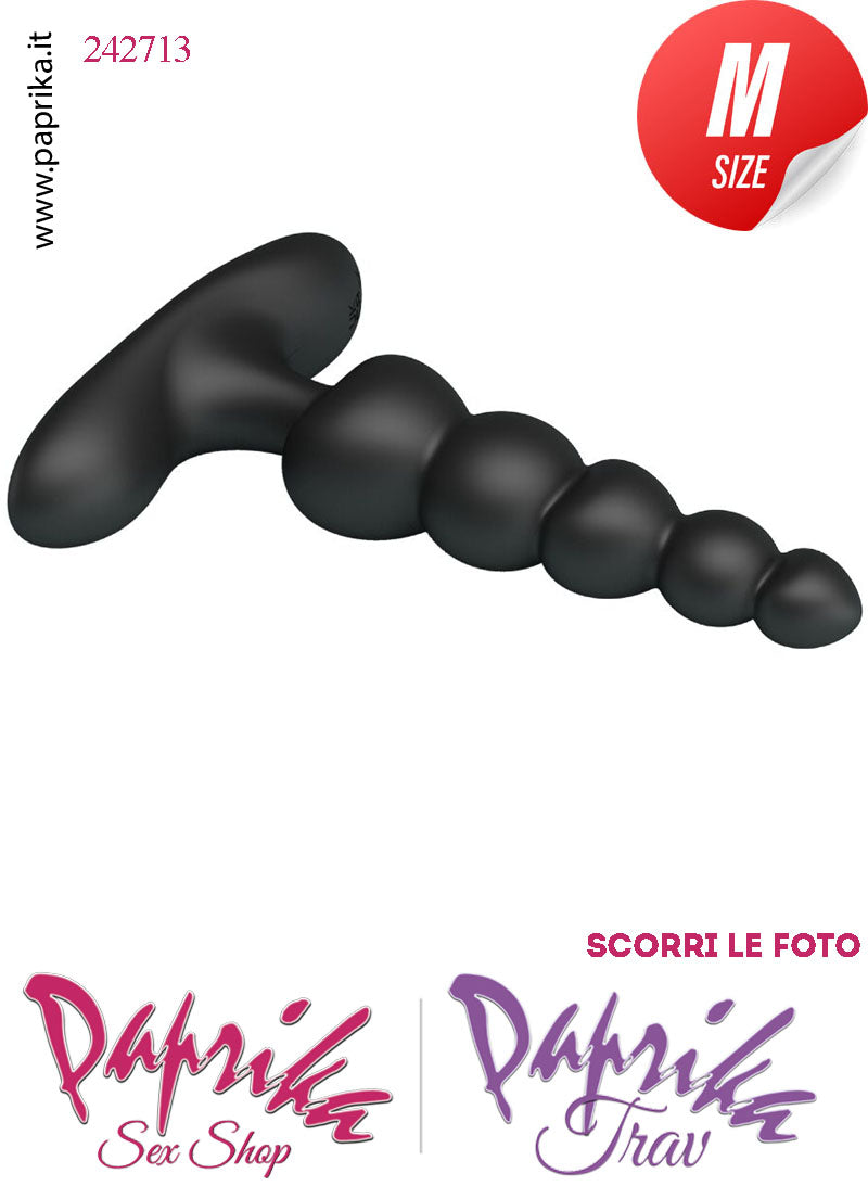 Palline Anali Plug Unisex Silicone 12cm Ø 15/31 Vibrante Base Curva