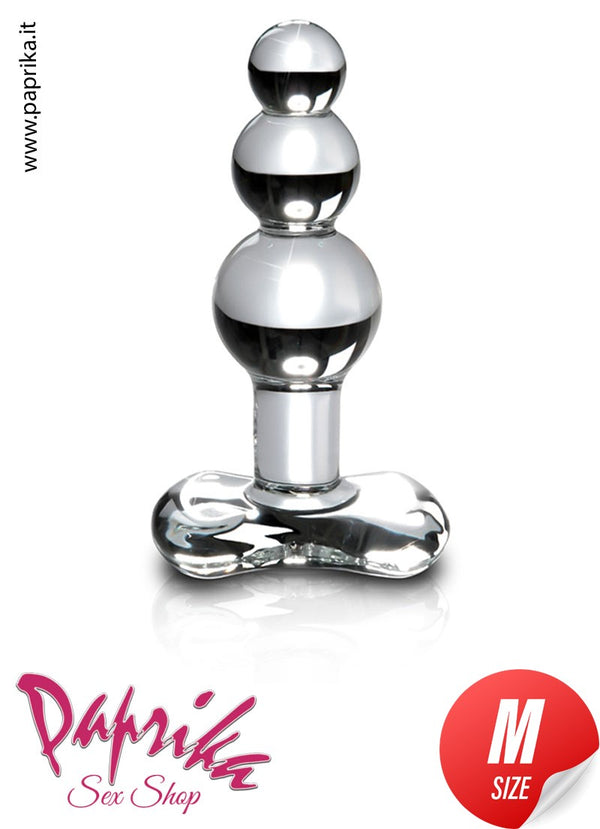 Plug Anale Unisex 3 Palline 10 cm Ø 20/27/35 Vetro Infrangibile