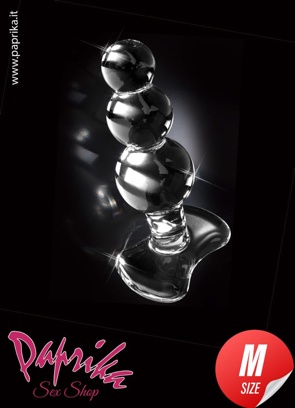 Plug Anale Unisex 3 Palline 10 cm Ø 20/27/35 Vetro Infrangibile