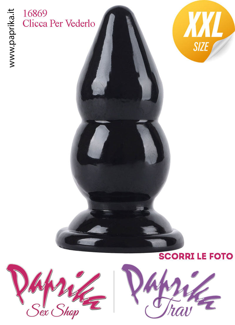 Plug Anale Scalinato XXL Ø 60-65 mm 17 cm Pvc Non Vibrante Ventosa