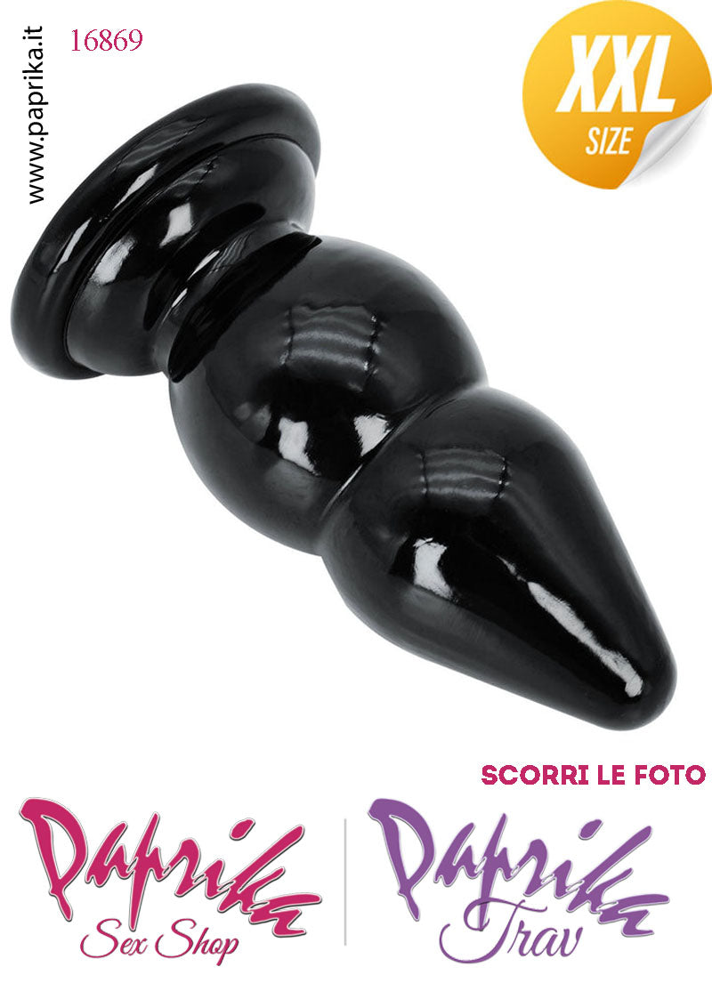 Plug Anale Scalinato XXL Ø 60-65 mm 17 cm Pvc Non Vibrante Ventosa