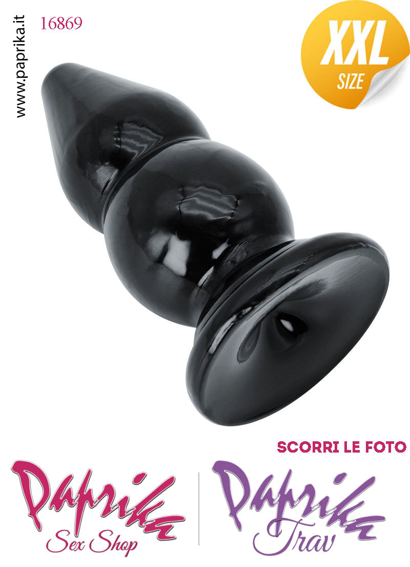 Plug Anale Scalinato XXL Ø 60-65 mm 17 cm Pvc Non Vibrante Ventosa