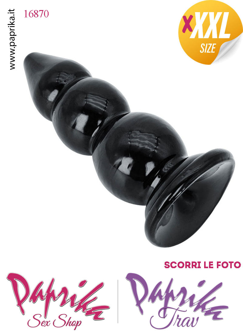 Plug Anale Scalinato XXXL Ø 55-65-80 mm 23 cm Pvc Non Vibrante Ventosa