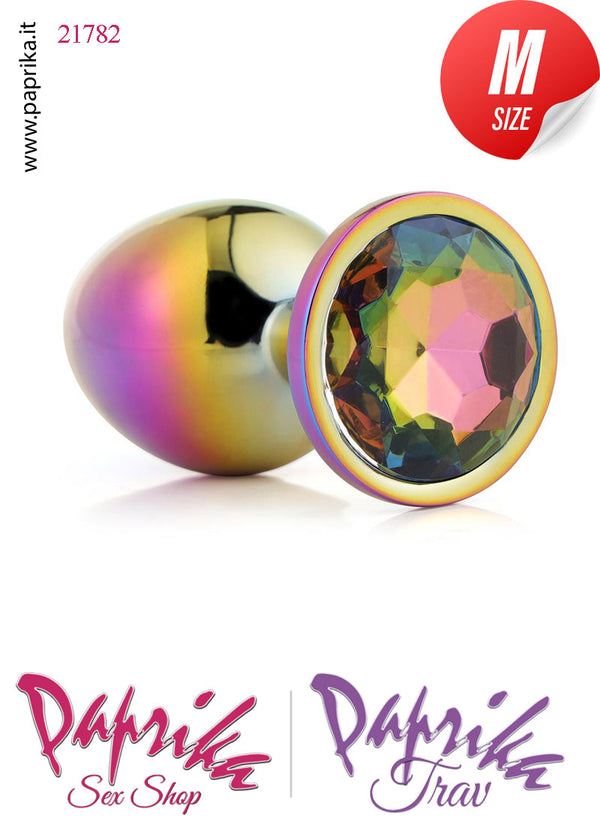 Rosebud Plug Anale Medium Unisex Alluminio Muticolor Gioiello Rotondo Multicolor