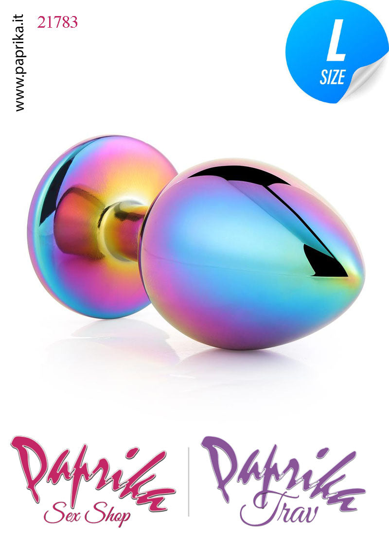 Rosebud Plug Anale Large Unisex Alluminio Muticolor Gioiello Rotondo Multicolor